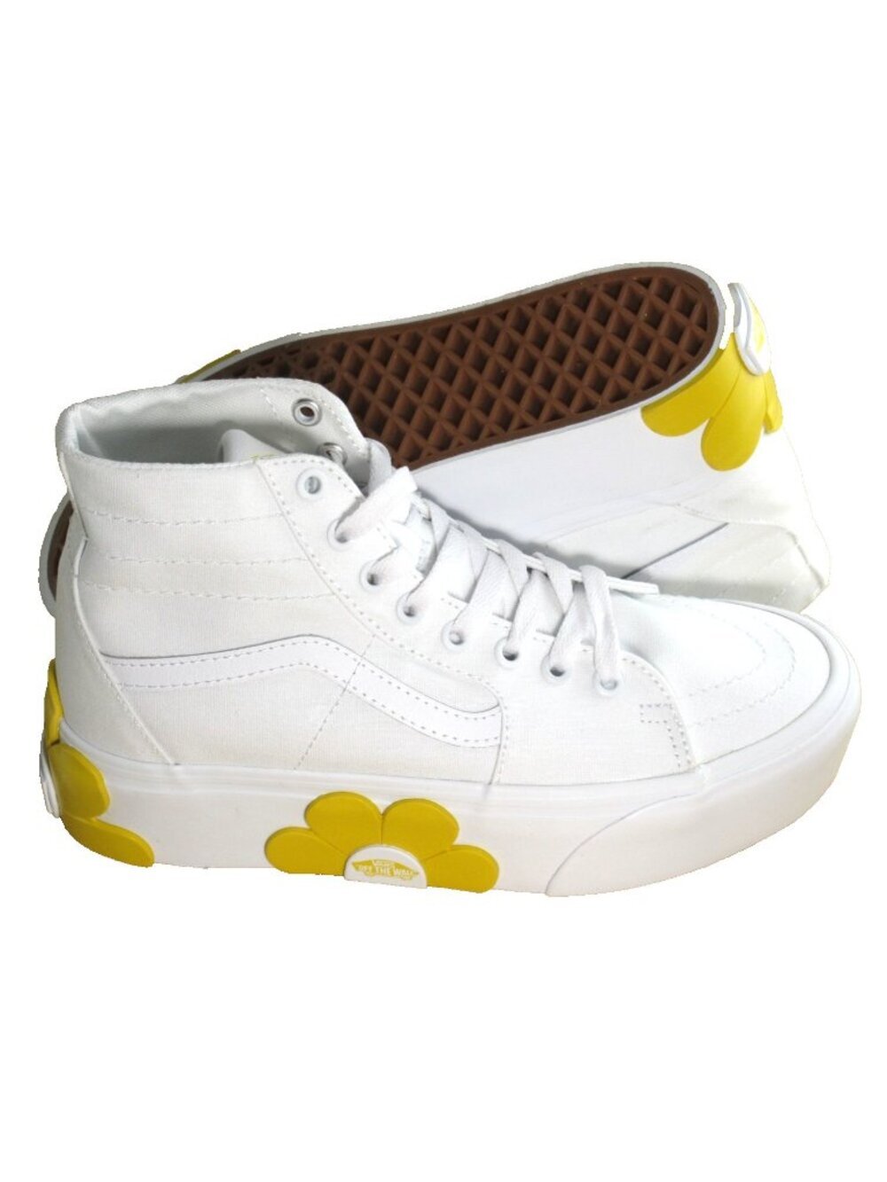 Vans Women's Sk8-Hi Tapered Stackform Platform True White Canvas Shoes Sizes NEW - Picture 2 of 7